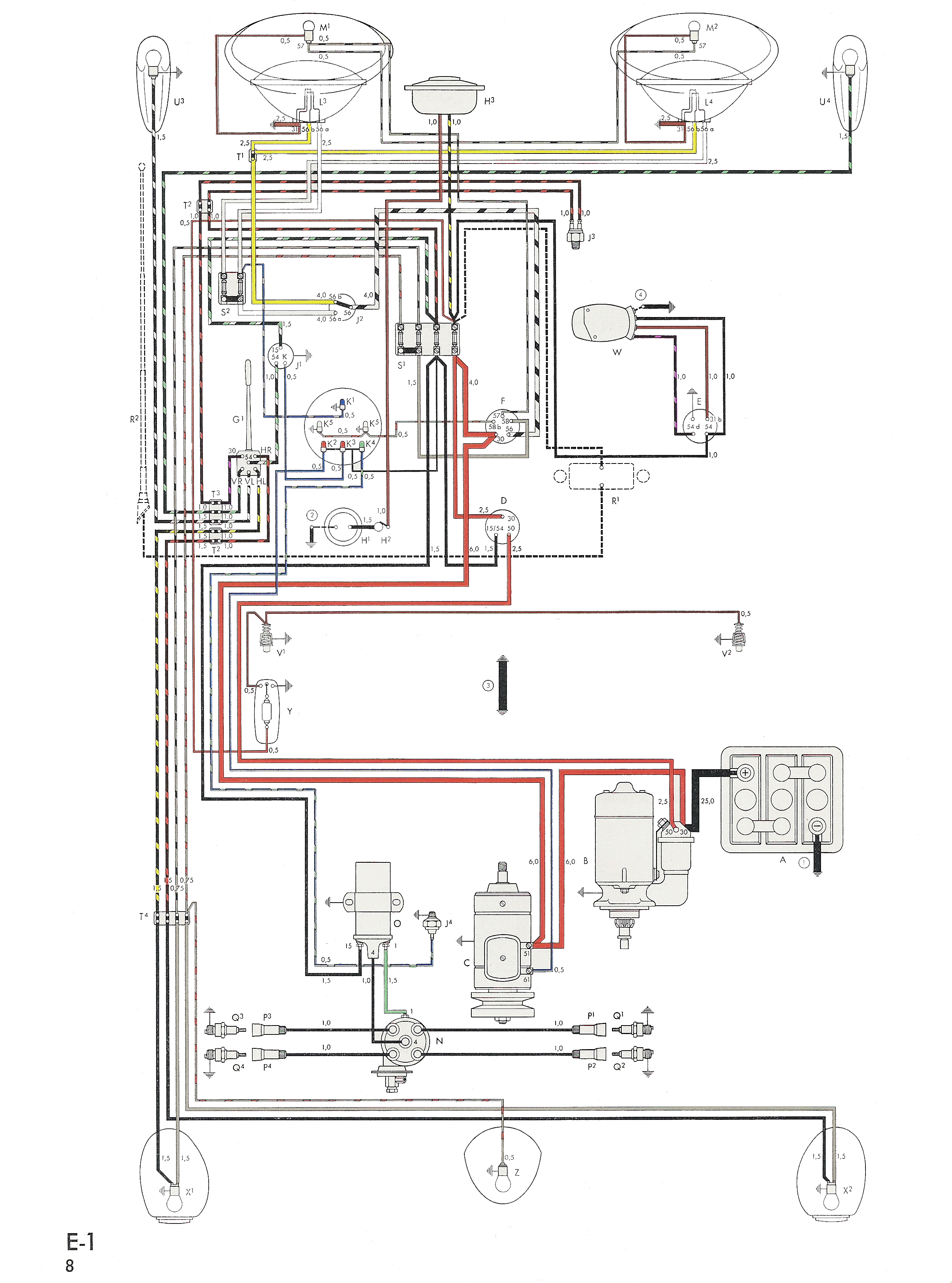 Schema electrique coccinelle 1959