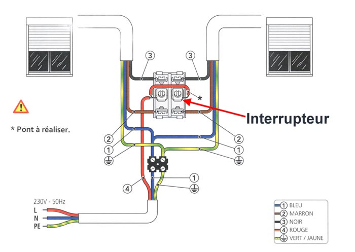 Schema montage volet roulant electrique