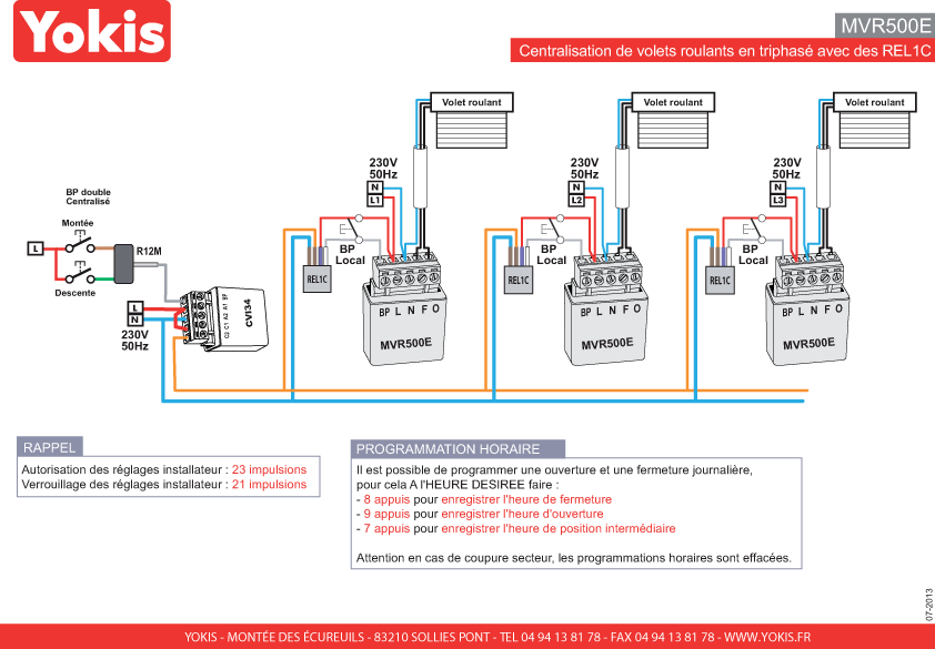 Schéma électrique pour volets roulants