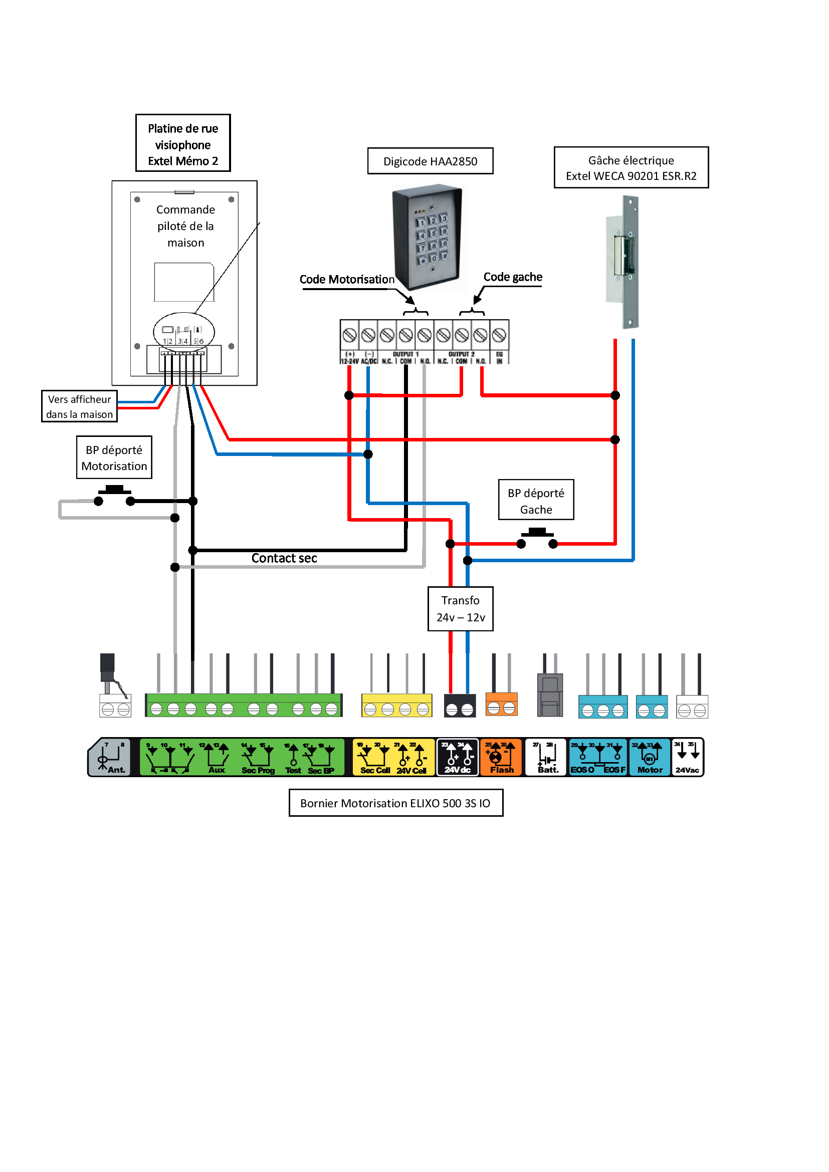 Schema electrique du visiophone