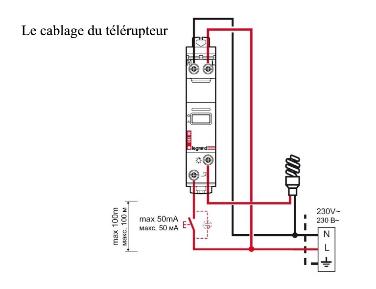 Schéma électrique télérupteur bipolaire