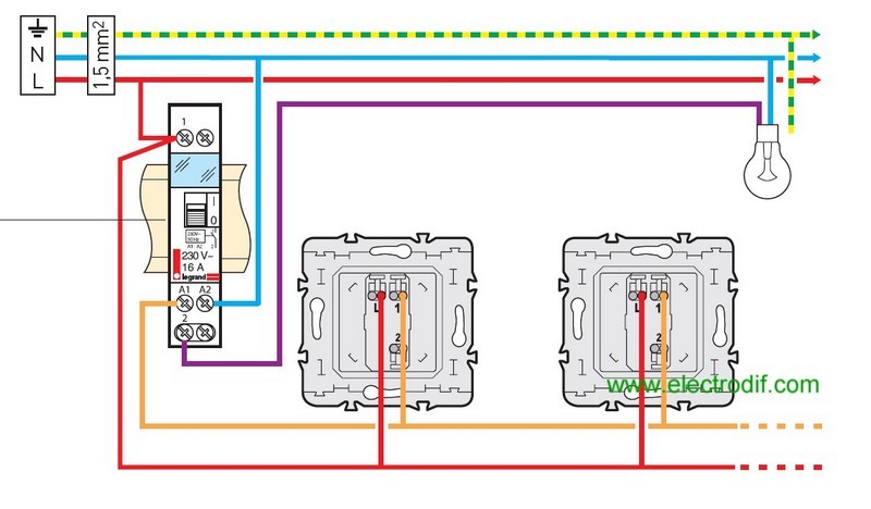 Schema electrique poussoir a voyant