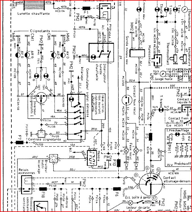 Schema electrique commodo 205
