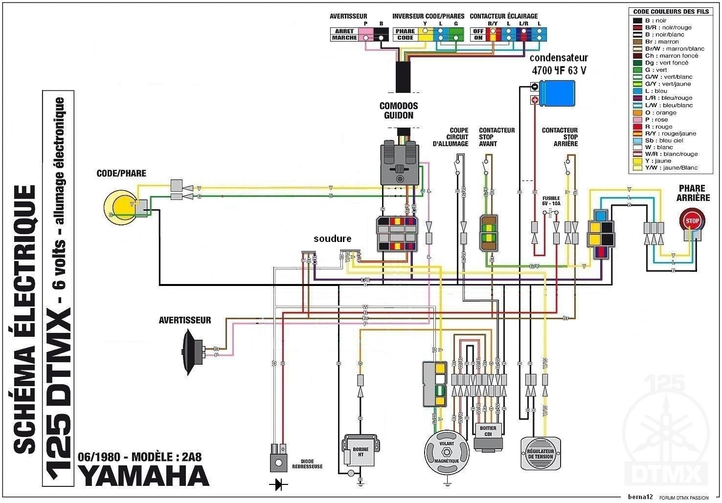 Schéma électrique yamaha 125 ty
