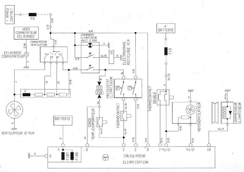 Schema electrique de climatisation automobile