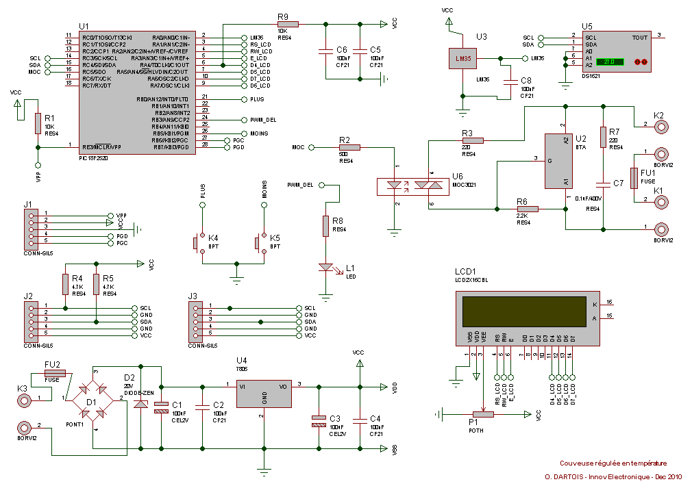Schema electrique thermostat couveuse