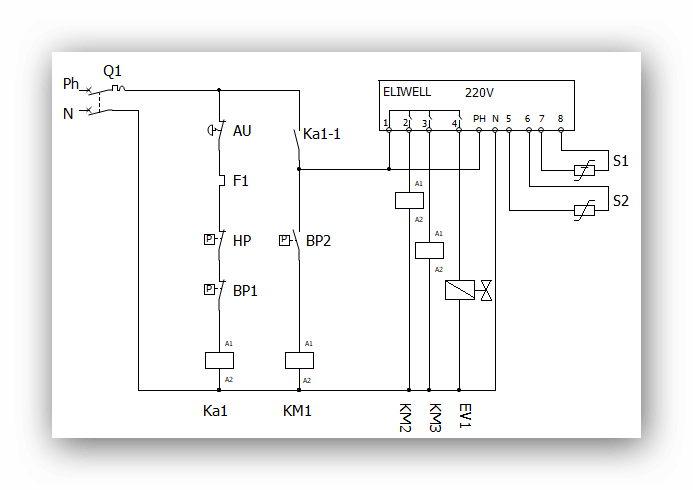 Schema electrique horloge degivrage