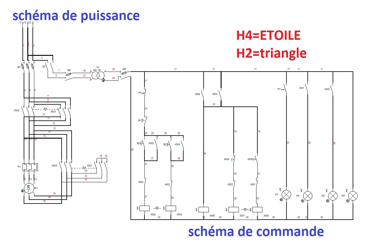Schema electrique moteur etoile