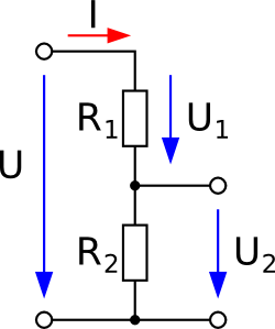 Pont diviseur de tension schema electrique