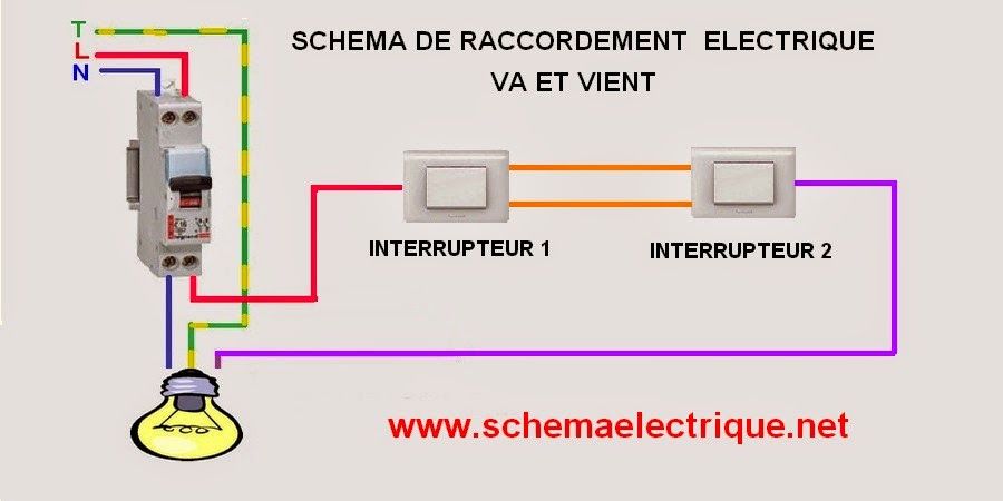 Schéma électrique pour un va-et-vient