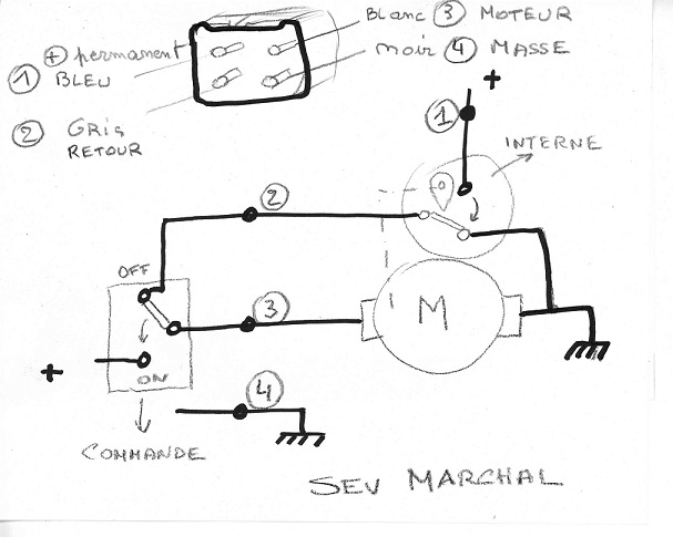 Schema electrique moteur essuis glace
