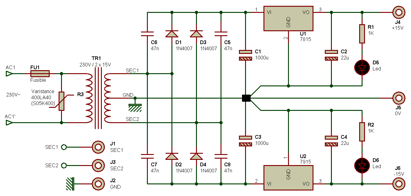 Schema electrique alimentation stabilisée