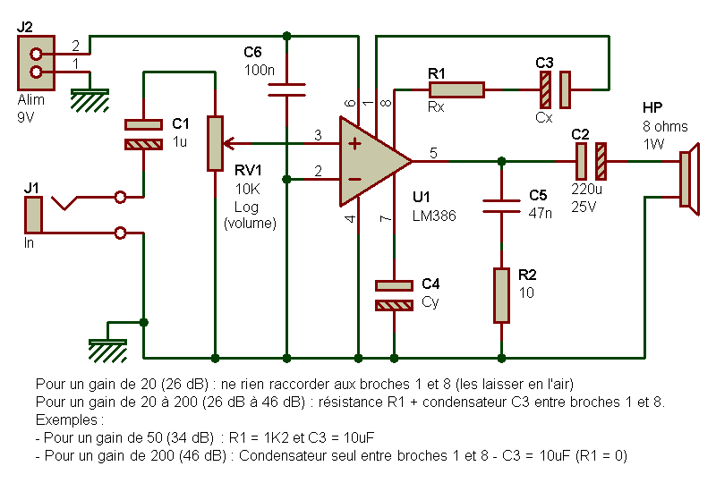 Schema electrique amplificateur de tension