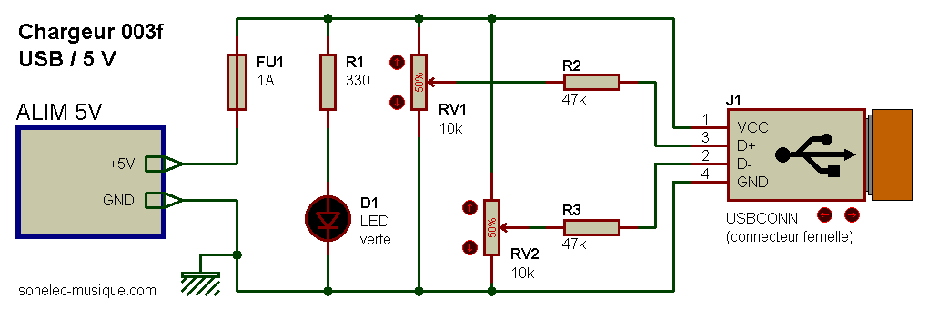 Schema electrique usb