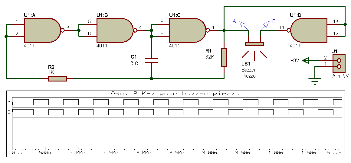 Schéma électrique oscillateur
