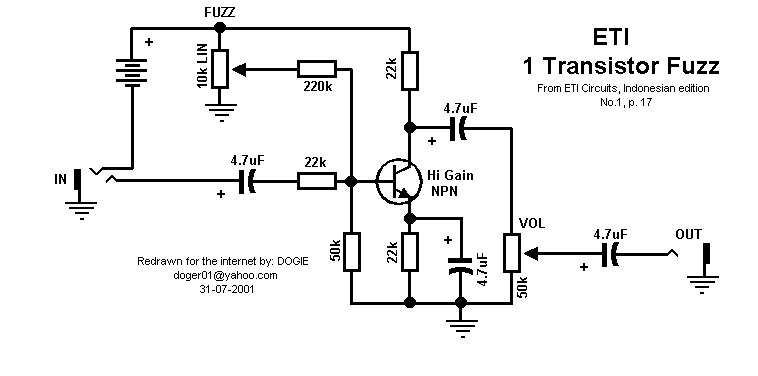 Schema electrique pedale wah wah