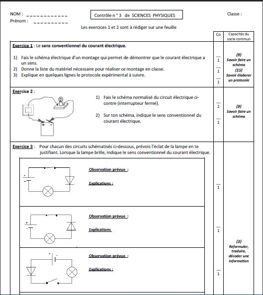 Exercice schéma électrique