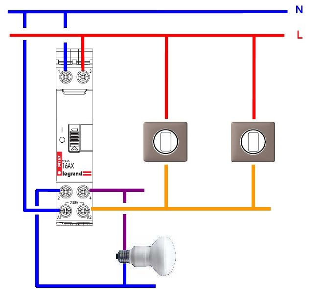 Schema electrique pour telerupteur legrand