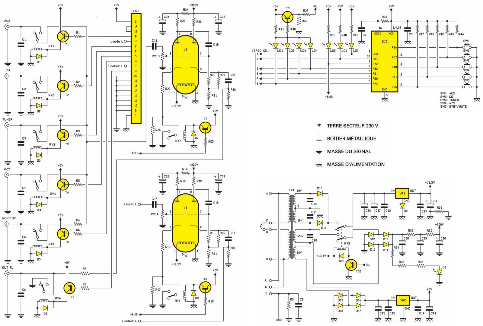 Schema electrique platine vinyle
