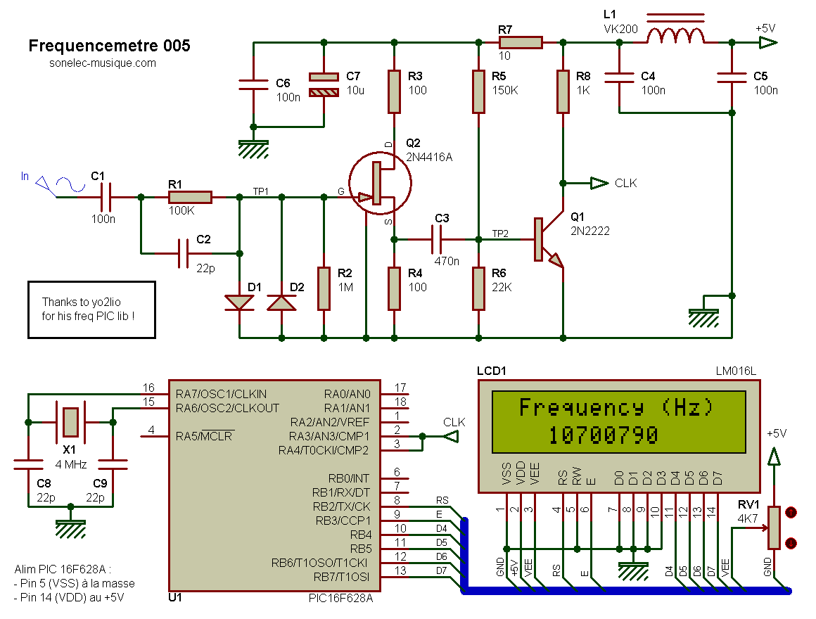 Schema électrique frequencemetre