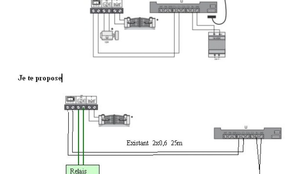 Schéma électrique interphone filaire