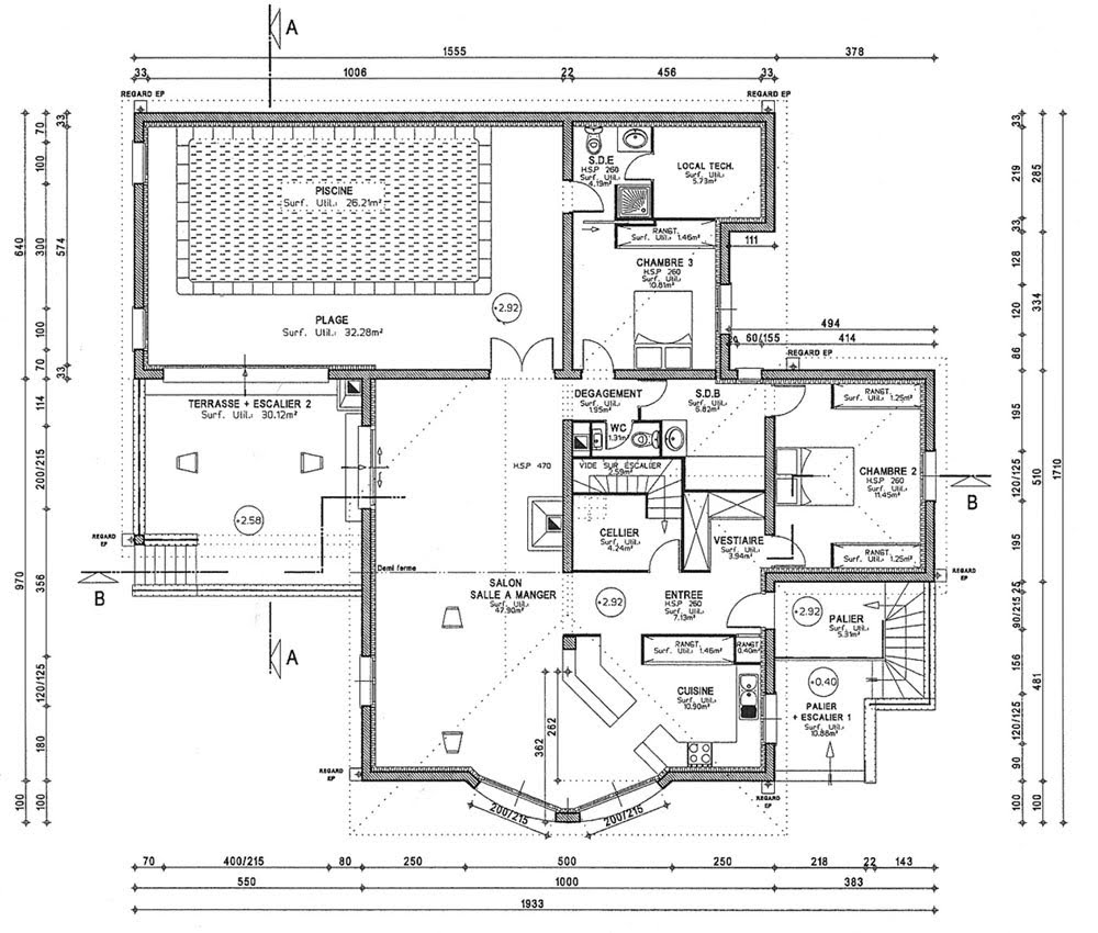Schema electrique architectural d'une maison