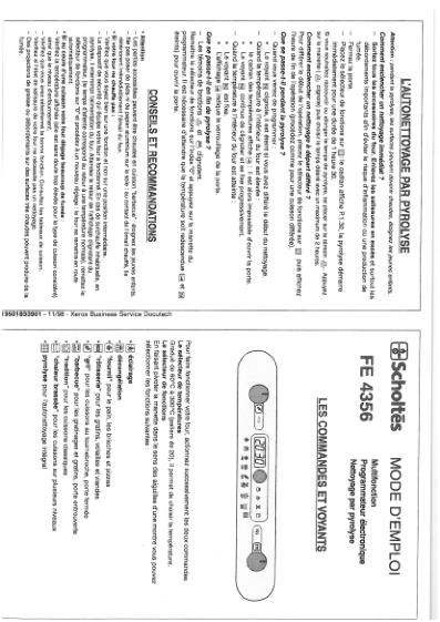 Schema électrique four scholtes