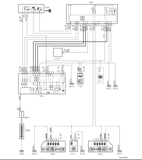 Schema electrique feux arriere c3