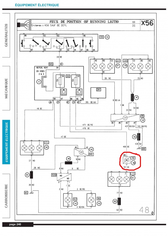 Schema electrique feux arriere partner
