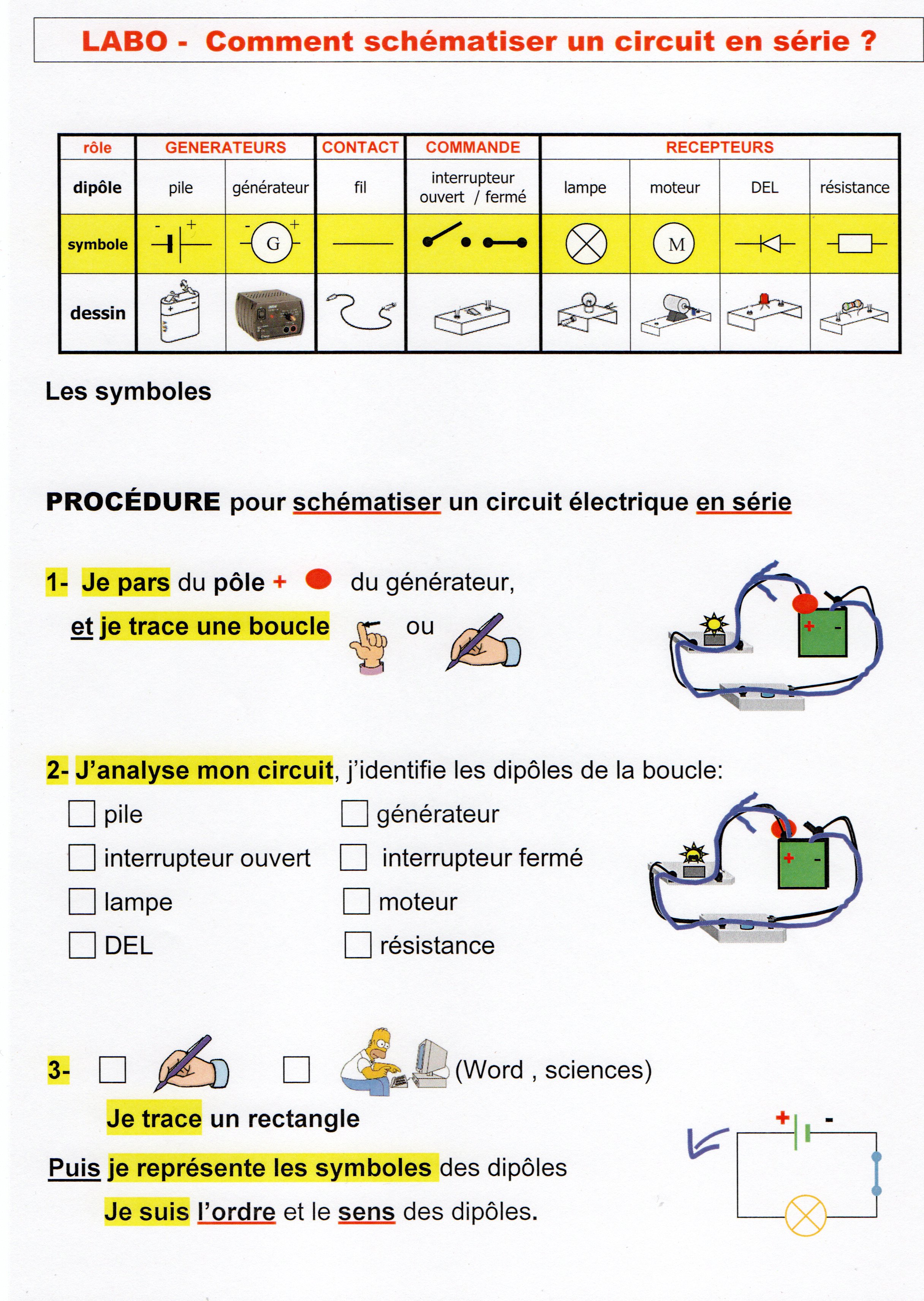 Schéma électrique sur word
