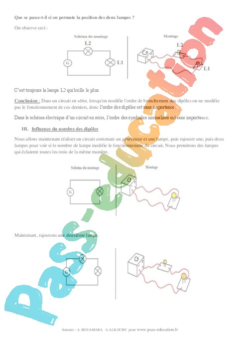 Schema electrique classe 5eme