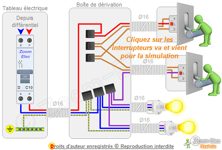 Schema electrique va et vient 1 ampoules