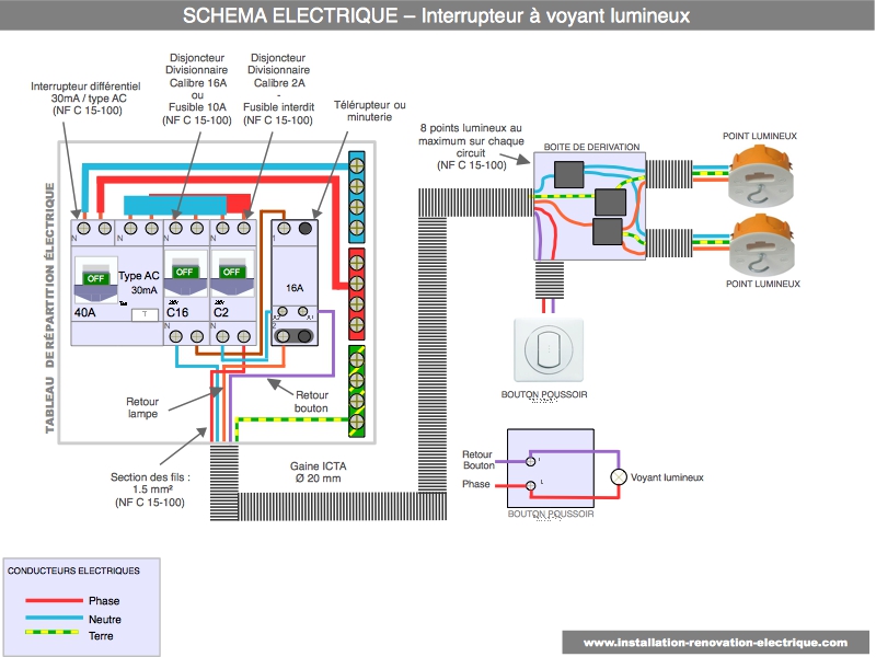 Schema electrique interrupteur temoin