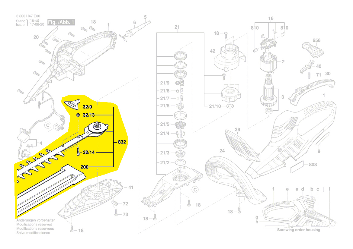 Schema electrique taille haie bosch