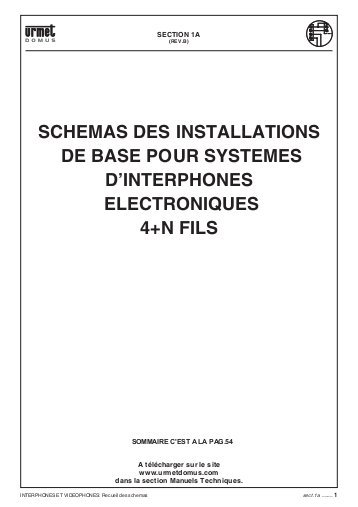 Schema electrique interphone urmet
