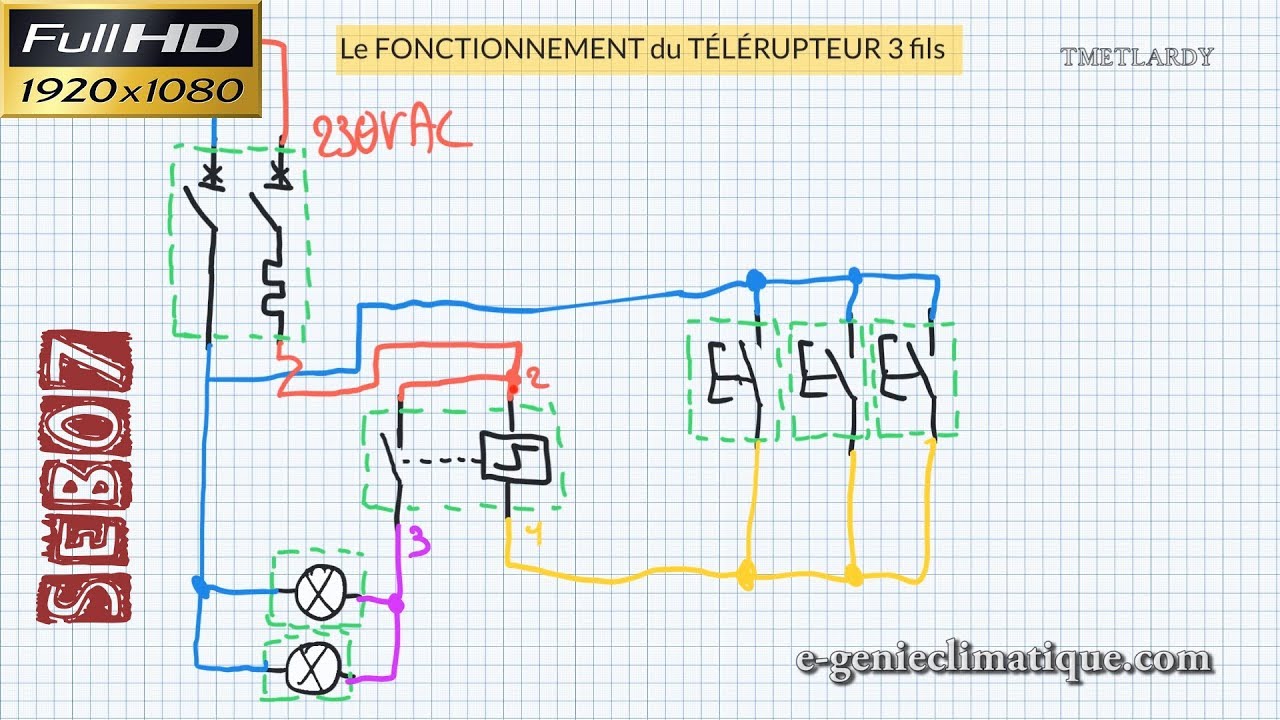 Schema electrique telerupteur 3 fils