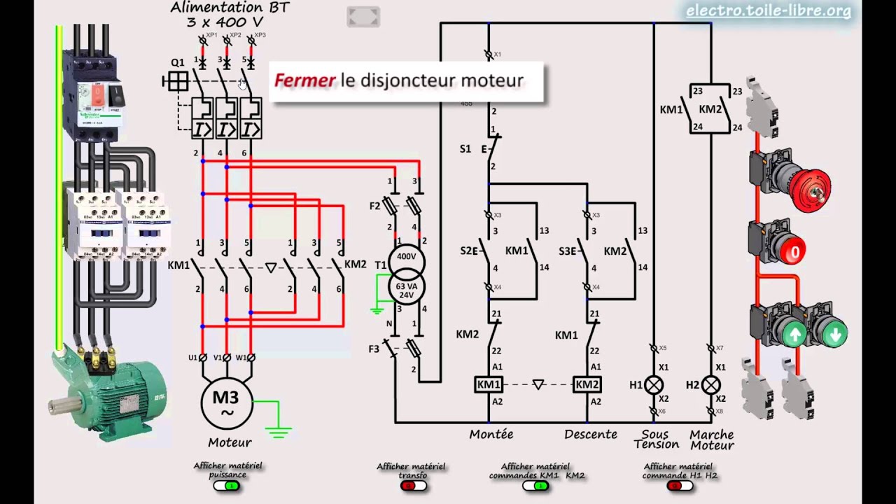 Schema électrique moteur 2 sens de rotation