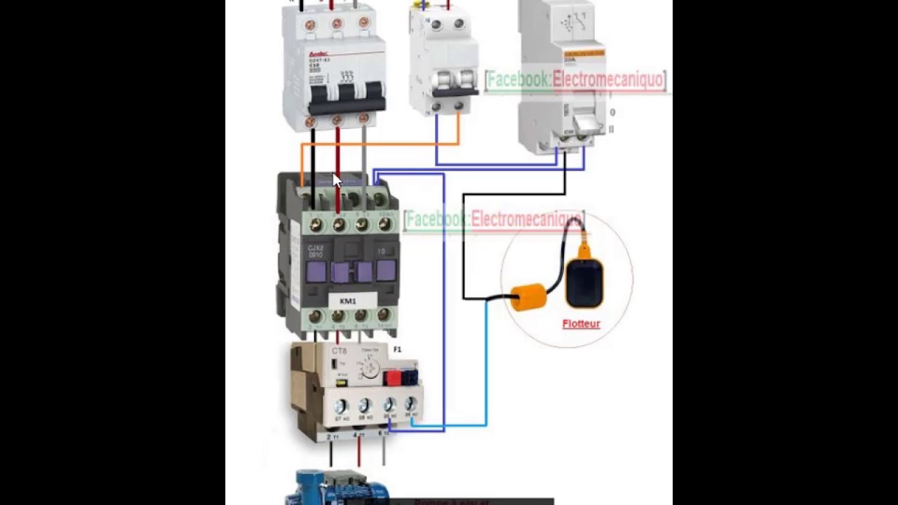 Schema electrique flotteur pompe