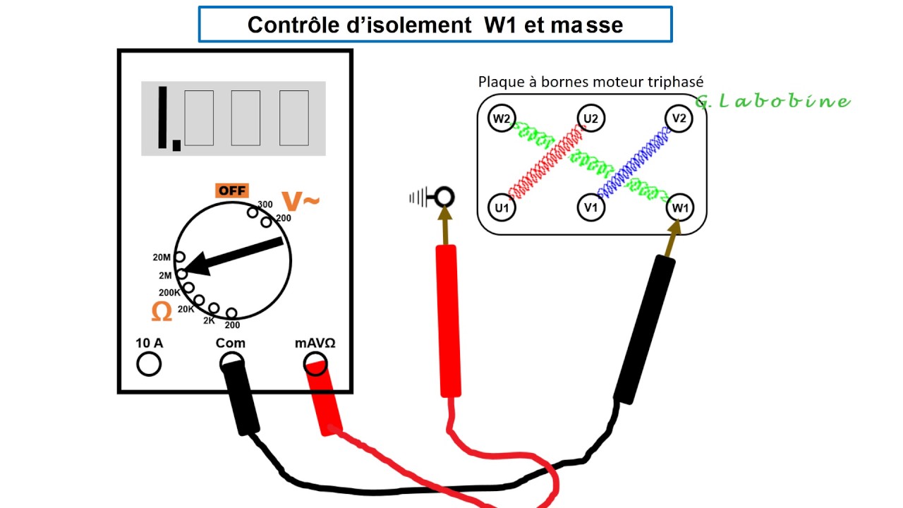 Schema electrique d'un moteur triphasé en monophasé