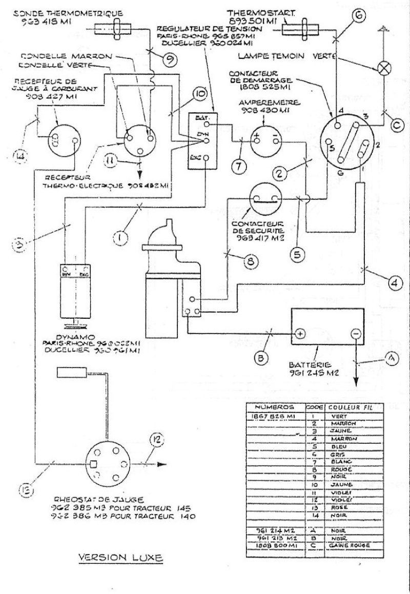 Schema electrique massey ferguson 1080