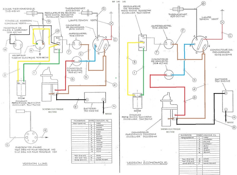 Schema electrique massey 158