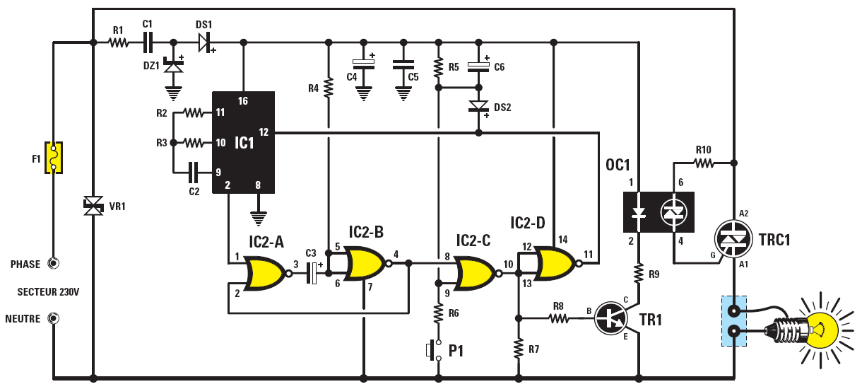 Schema electrique minuterie cage d escalier