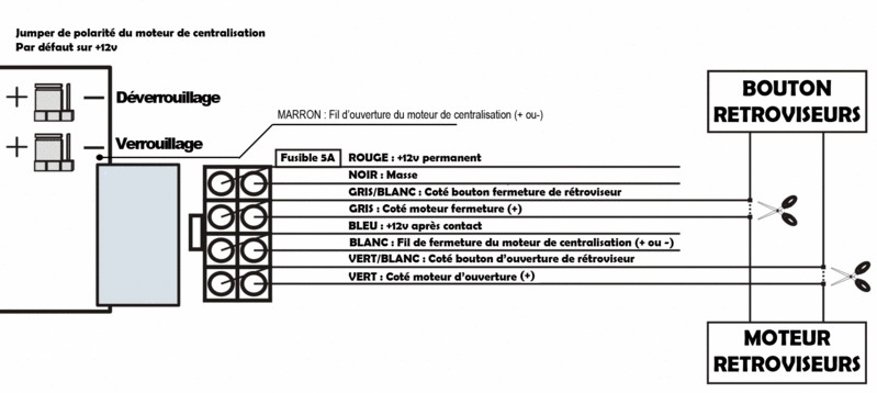 Schéma rétroviseur électrique