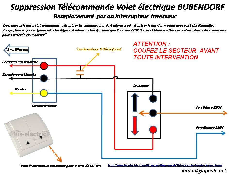 Schema electrique inverseur volet roulant