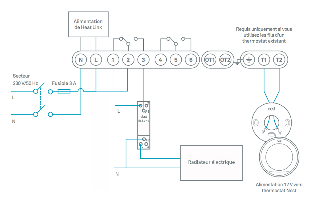 Schema cablage programmateur chauffage electrique