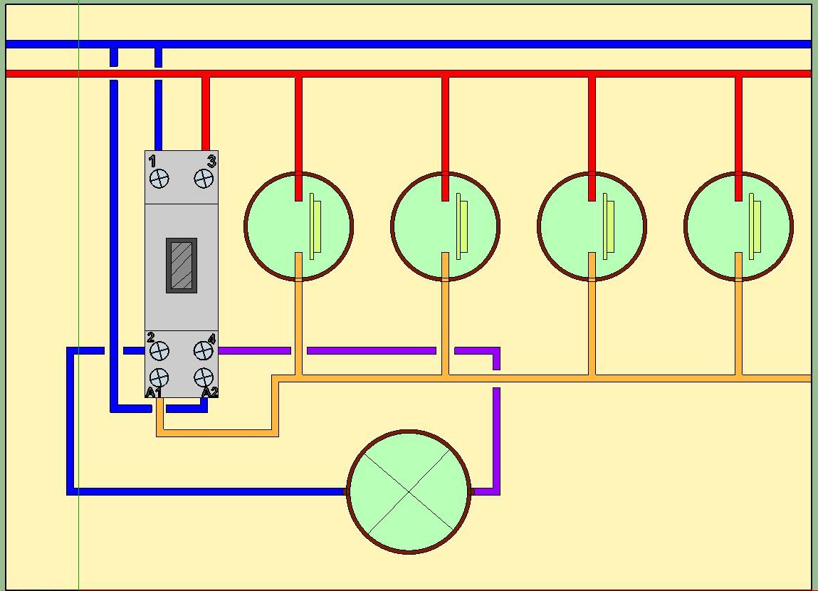 Schema electrique d'un telerupteur bipolaire