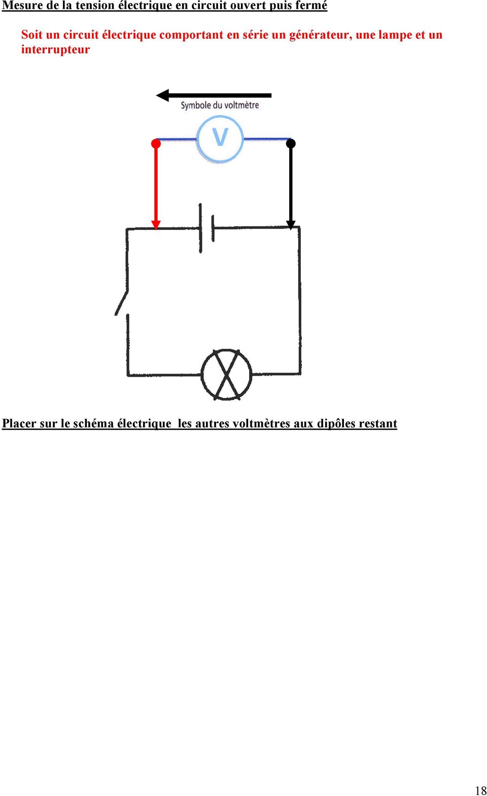Schéma d'un circuit électrique avec un voltmètre