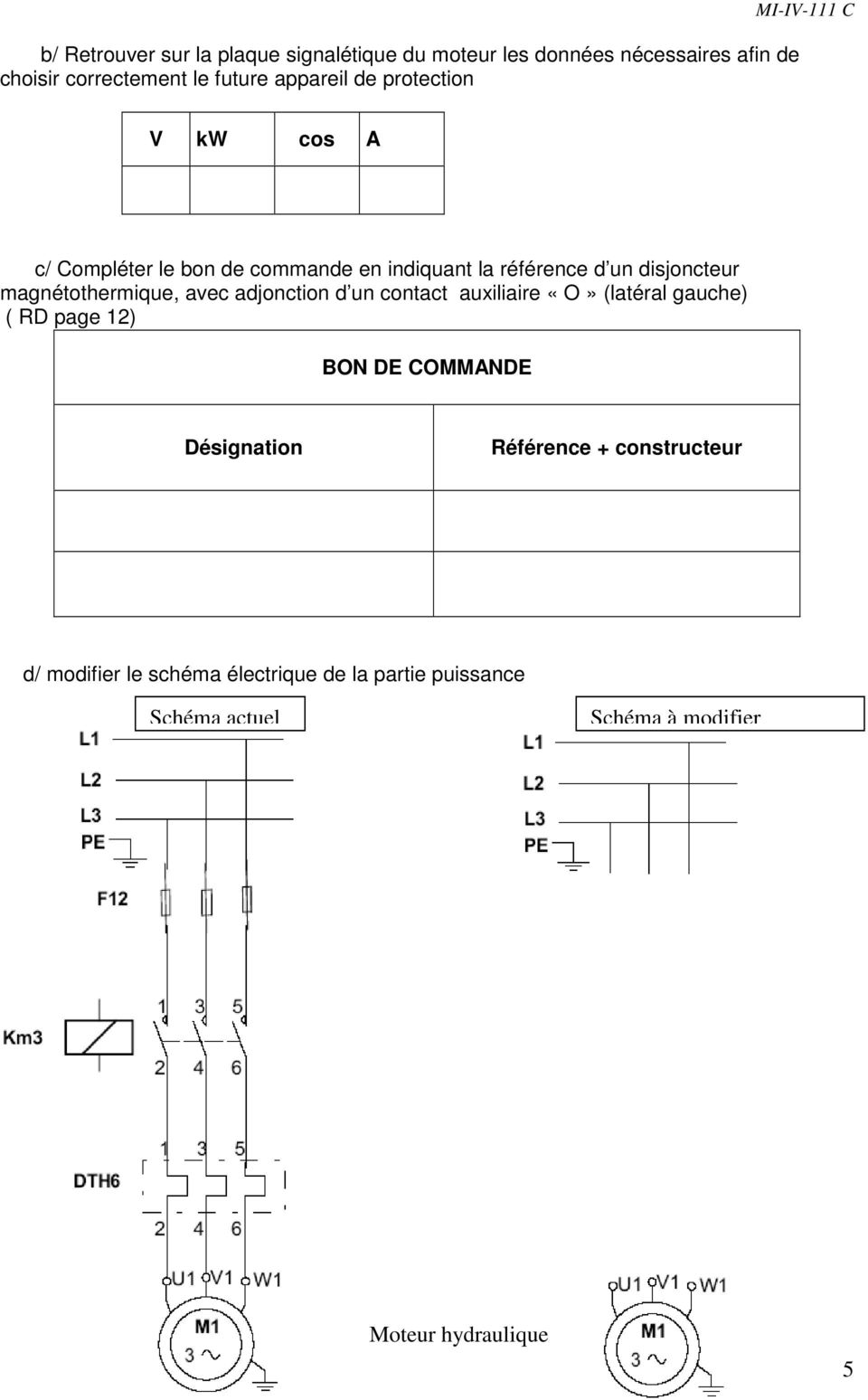 Schema electrique a completer