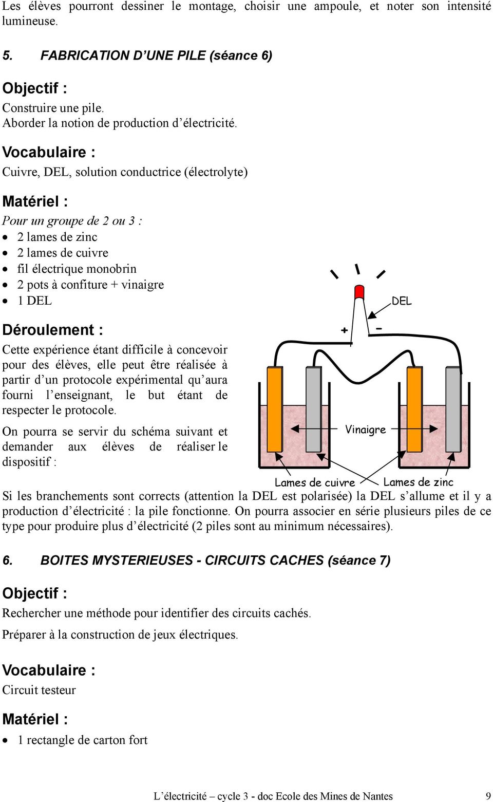 Schéma circuit électrique cycle 3