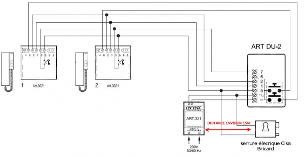 Schema electrique serrure